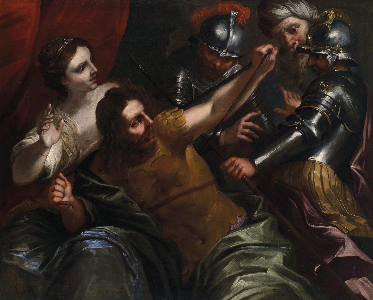 Samson und Delilah af Bartolomeo Biscaino
