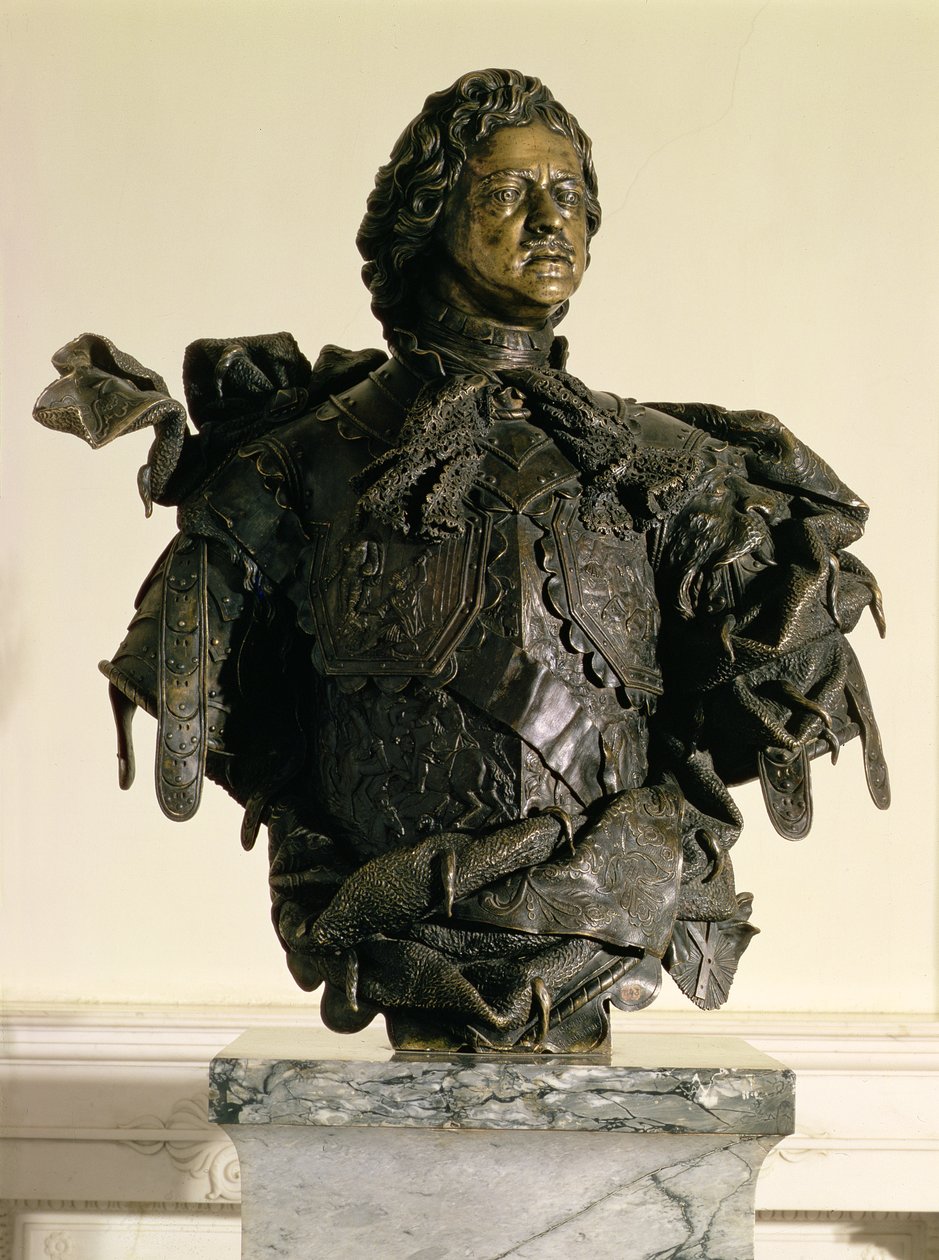 Portrætbuste af Peter I (1672-1725), 1723-29 (bronze) af Bartolomeo Carlo, conte Rastrelli