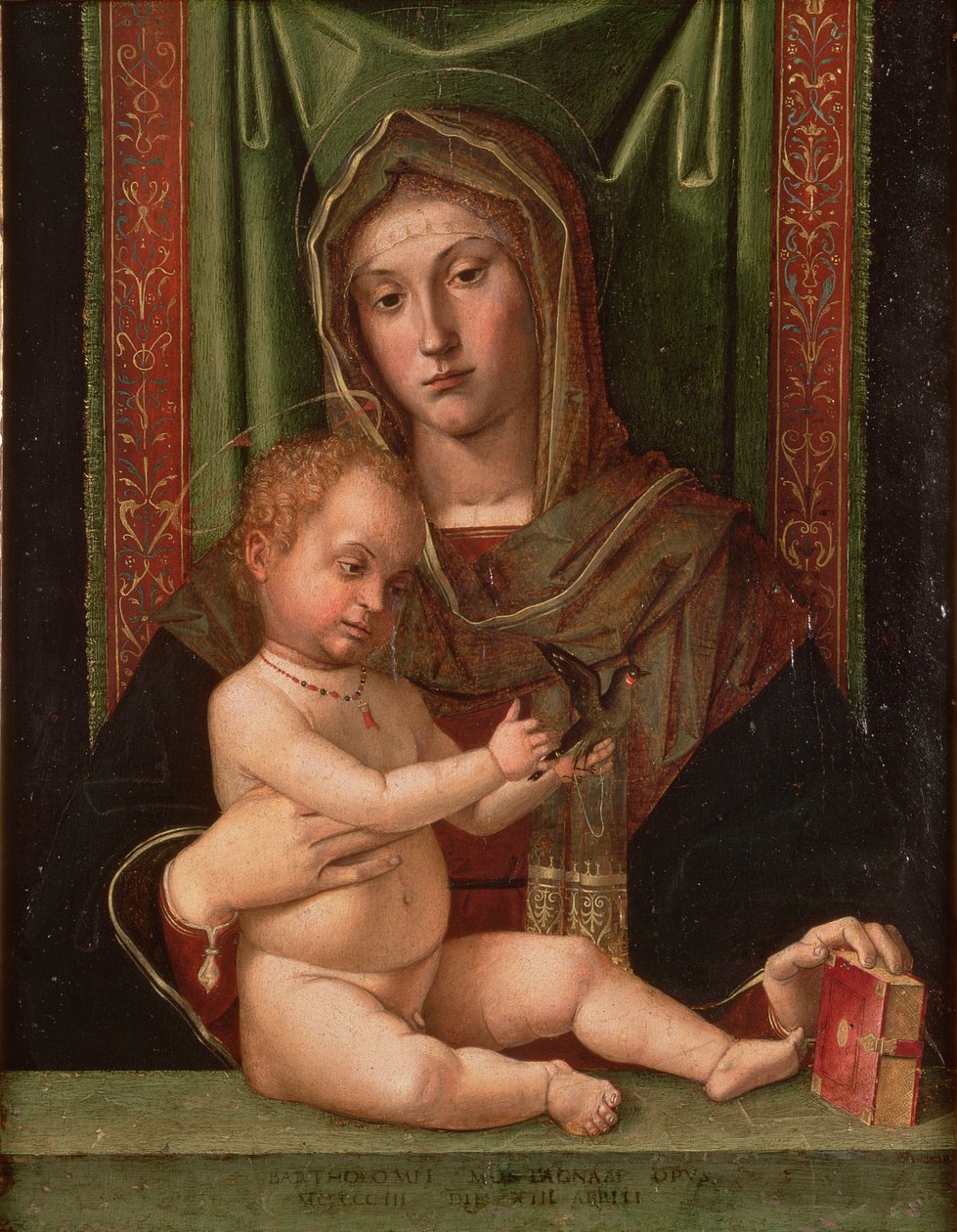 Madonna og barn (panel) af Bartolomeo Montagna