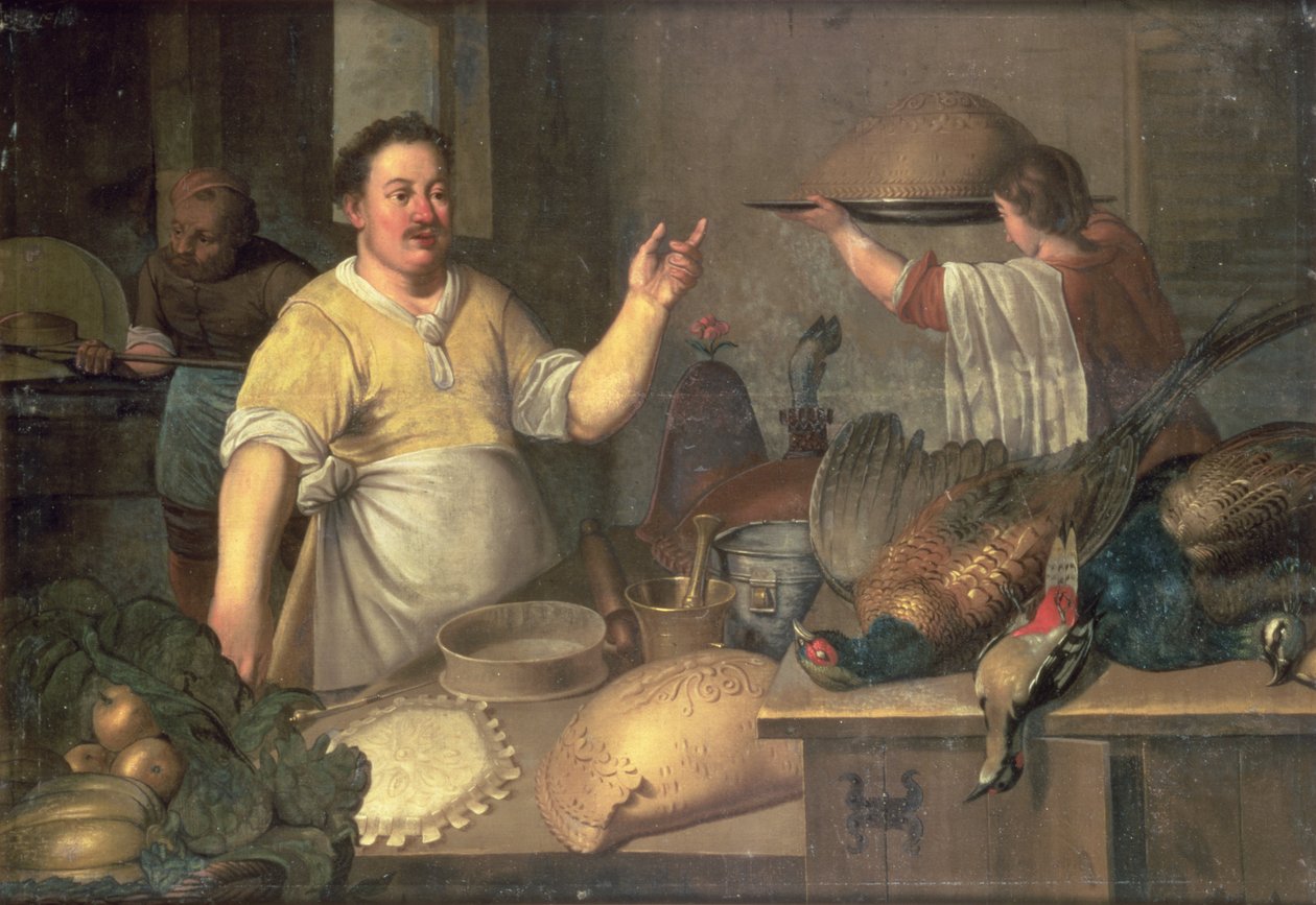 En bager tilbereder tærter af Bartolomeo Passaroti