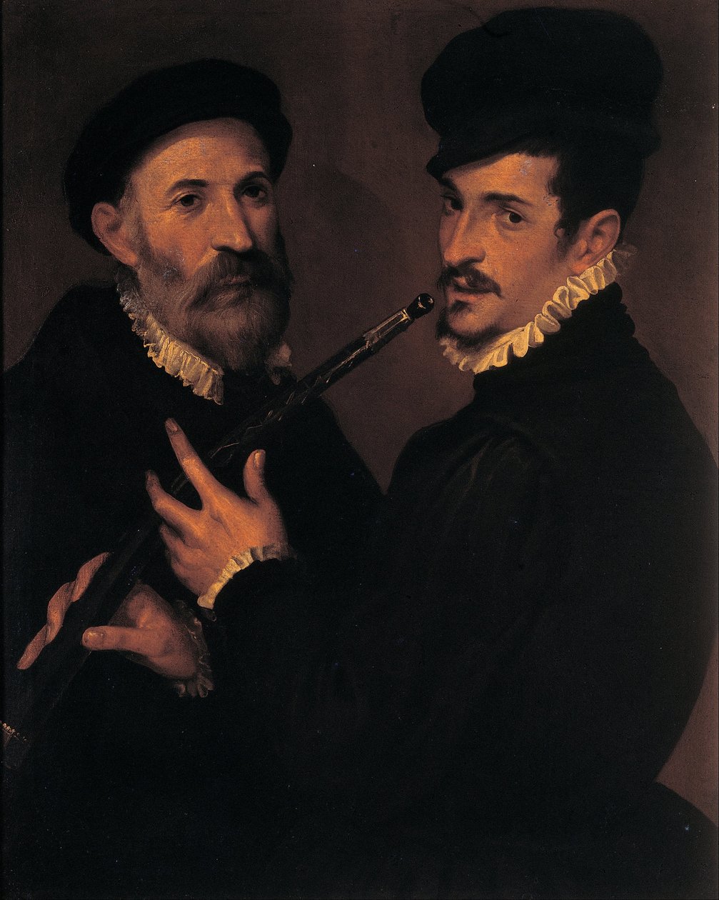 Dobbeltportræt af musikere af Bartolomeo Passarotti