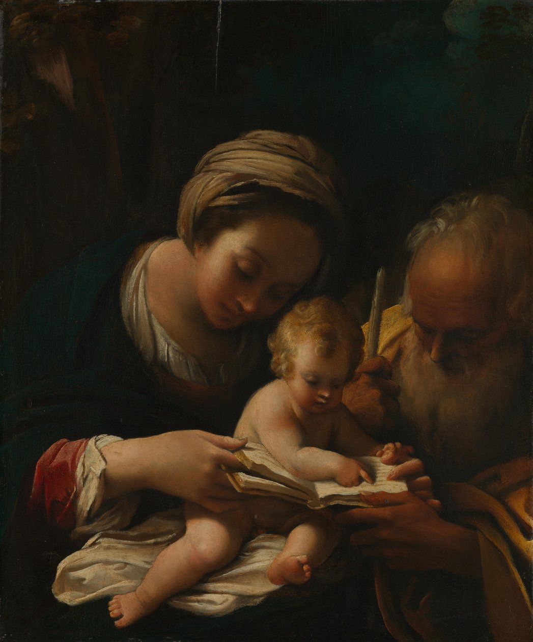 Den hellige familie med jomfruen lærer barnet at læse af Bartolomeo Schedoni