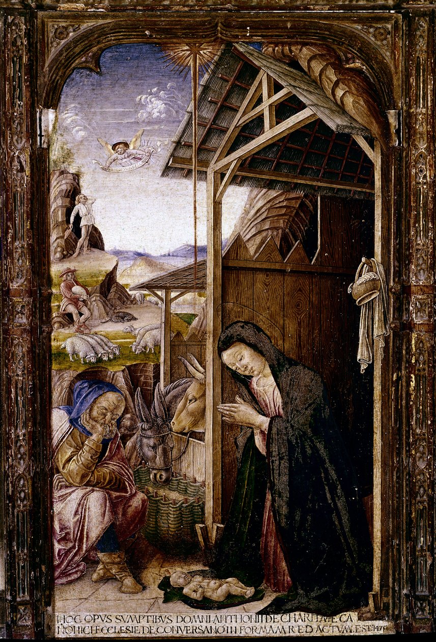 Polyptykon af Conversano, detalje af fødselaren af Bartolomeo (and workshop) Vivarini