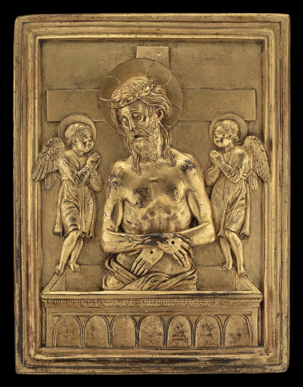 Den døde Kristus med to engle. af Bartolomeo Bellano