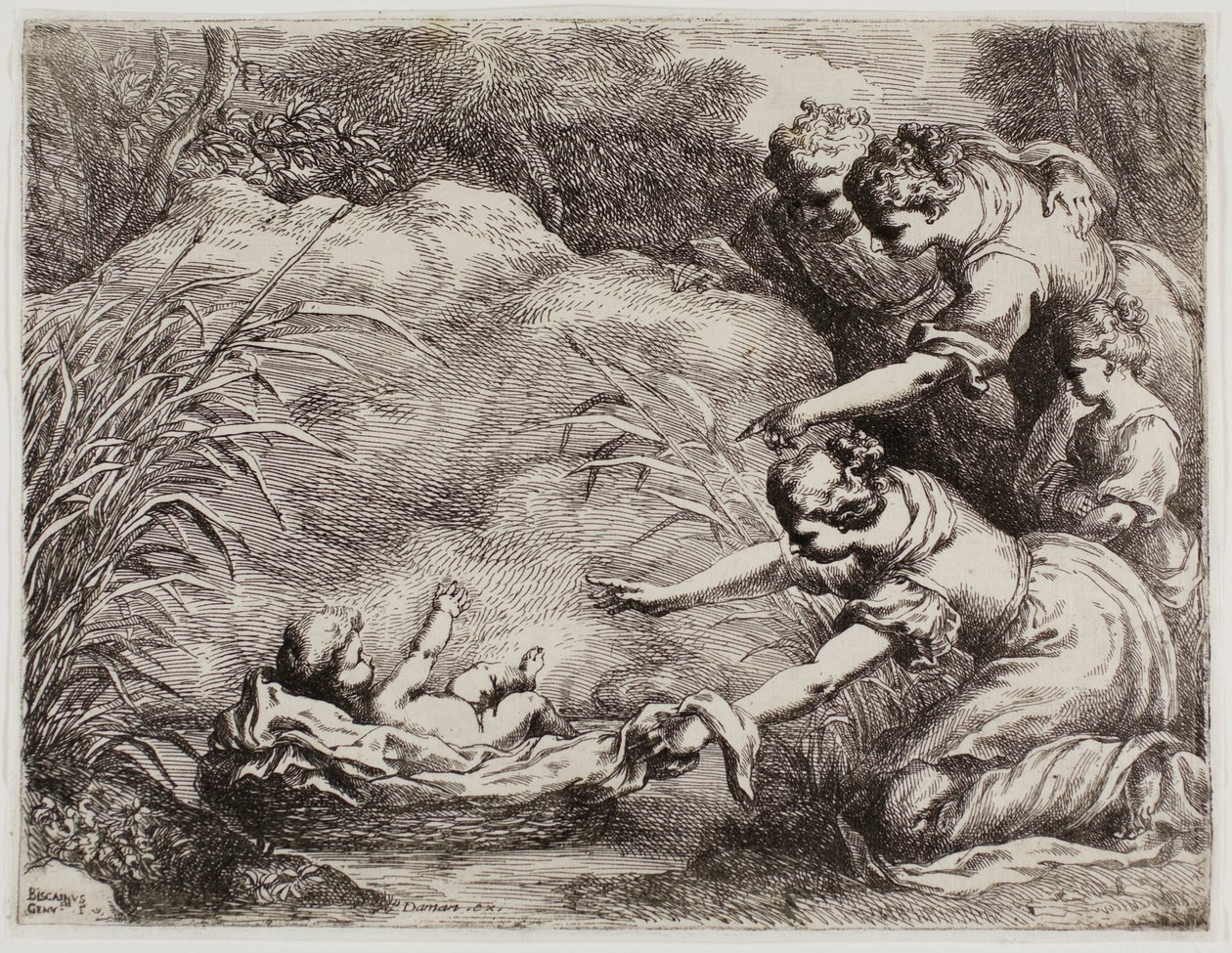 Fundet af Moses af Bartolomeo Biscaino