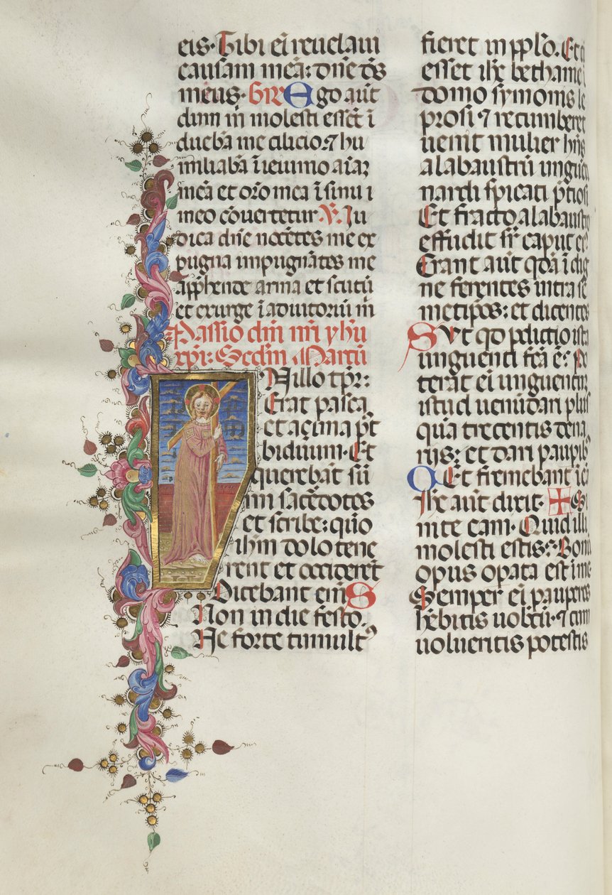Missale: Fol. 124v: Kristus holder korset, 1469. af Bartolomeo Caporali