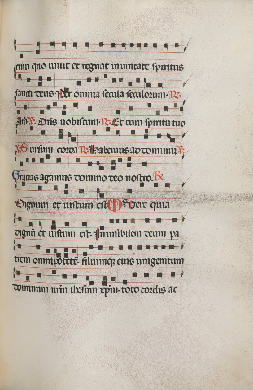 Missale: Fol. 154: Musik til Exultet, 1469 af Bartolomeo Caporali