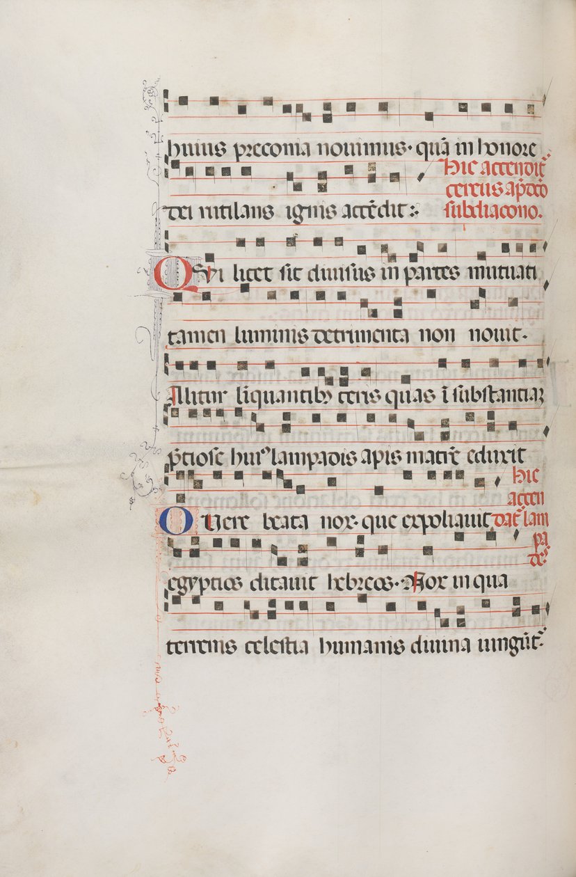 Missale: Fol. 156v: Music for Exultet, 1469 af Bartolomeo Caporali