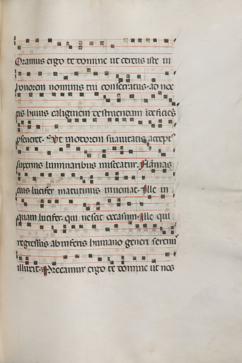 Missale: Fol. 157: Musik til Exultet, 1469 af Bartolomeo Caporali