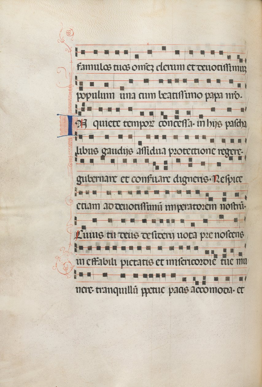 Missale: Fol. 157v: Music for Exultet, 1469 af Bartolomeo Caporali