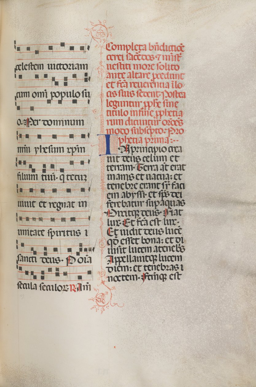 Missale: Fol. 158: Musik til Exultet, 1469 af Bartolomeo Caporali