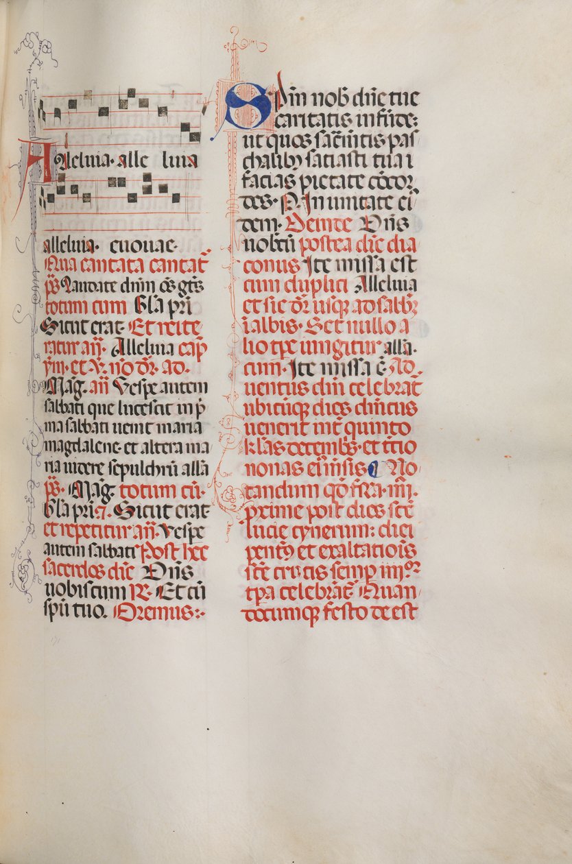 Missale: Fol. 173: Musik for Alleluia etc. i begyndelsen af påsken, 1469. af Bartolomeo Caporali