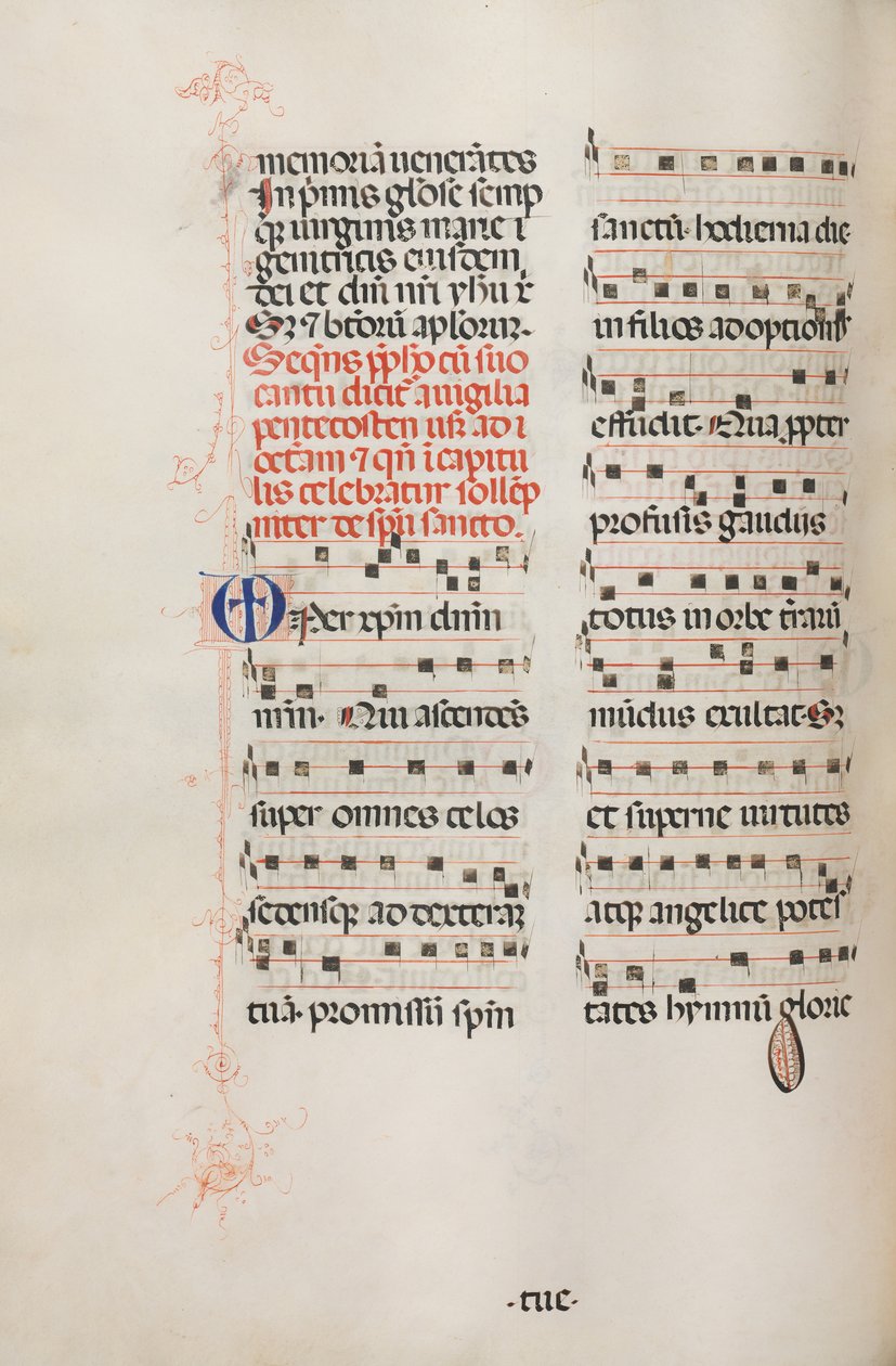 Missale: Fol. 180v: Musik til forskellige almindelige bønner, 1469. af Bartolomeo Caporali