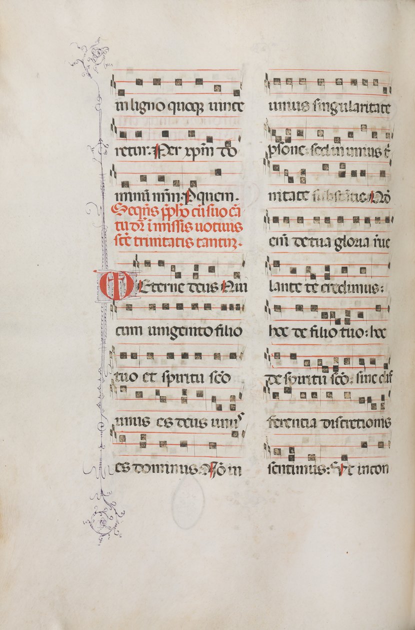 Missale: Fol. 182v: Musik til forskellige almindelige bønner, 1469. af Bartolomeo Caporali