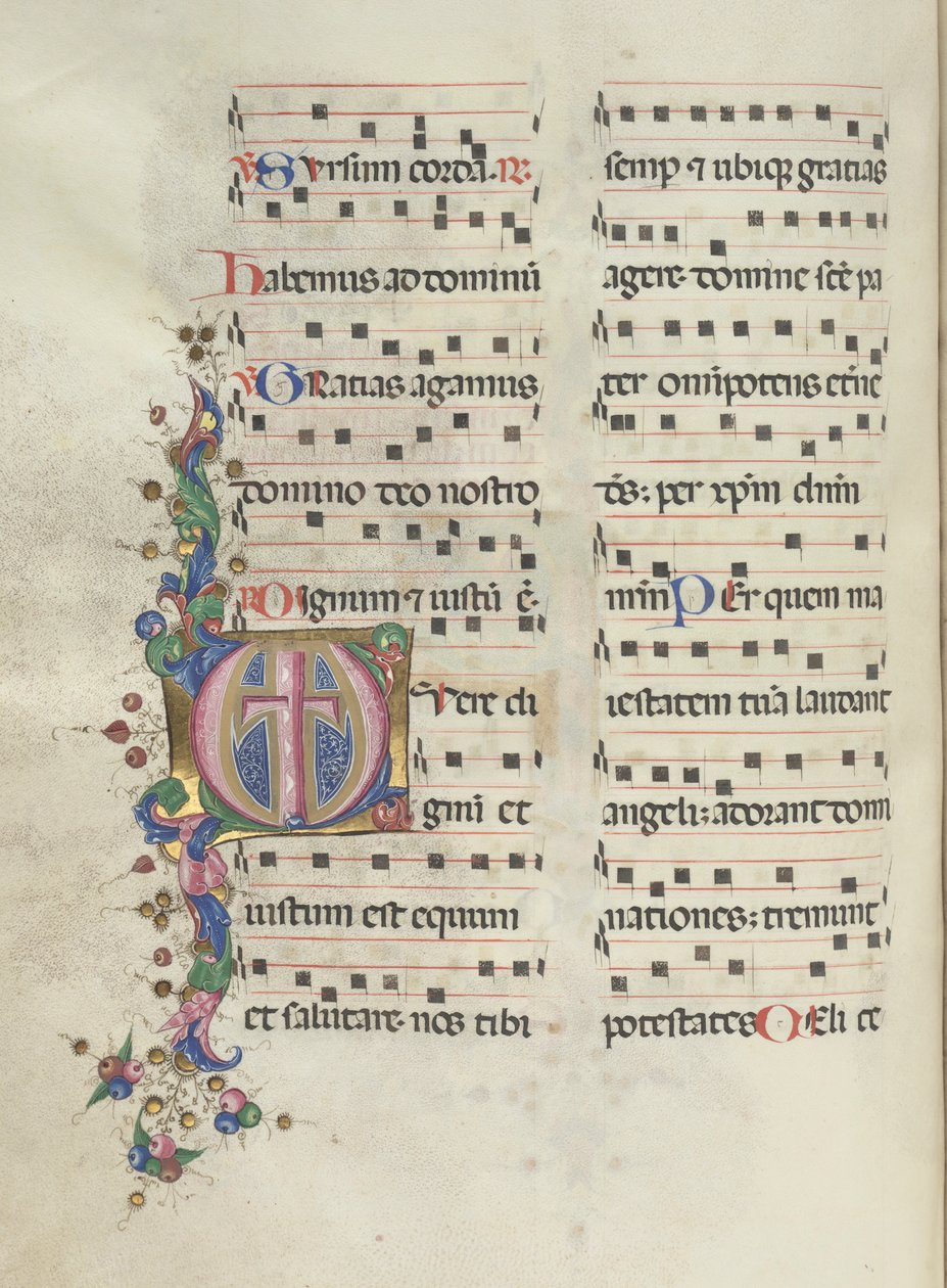 Missale: Fol. 183v: Kors, Løv, 1469. af Bartolomeo Caporali