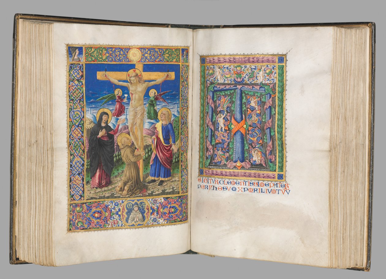 Missale: Fol. 185v: Korsfæstelse med kanter helside, 1469. af Bartolomeo Caporali