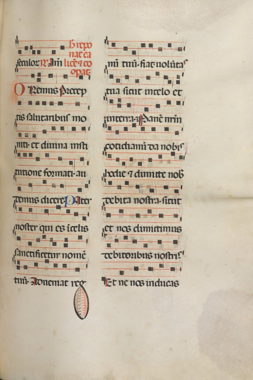 Missale: Fol. 189: Musik til forskellige bønner, 1469. af Bartolomeo Caporali