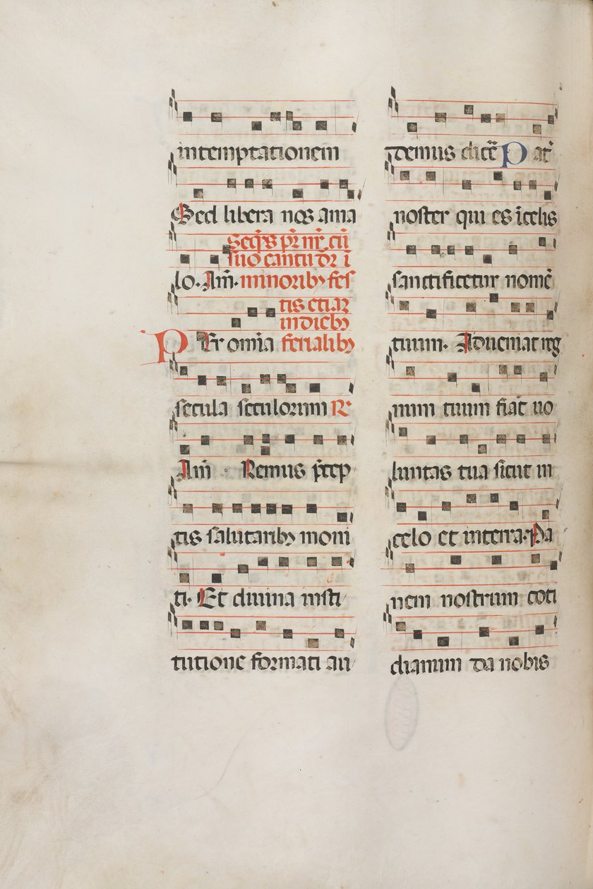 Missale: Fol. 189v: Musik til forskellige bønner, 1469. af Bartolomeo Caporali