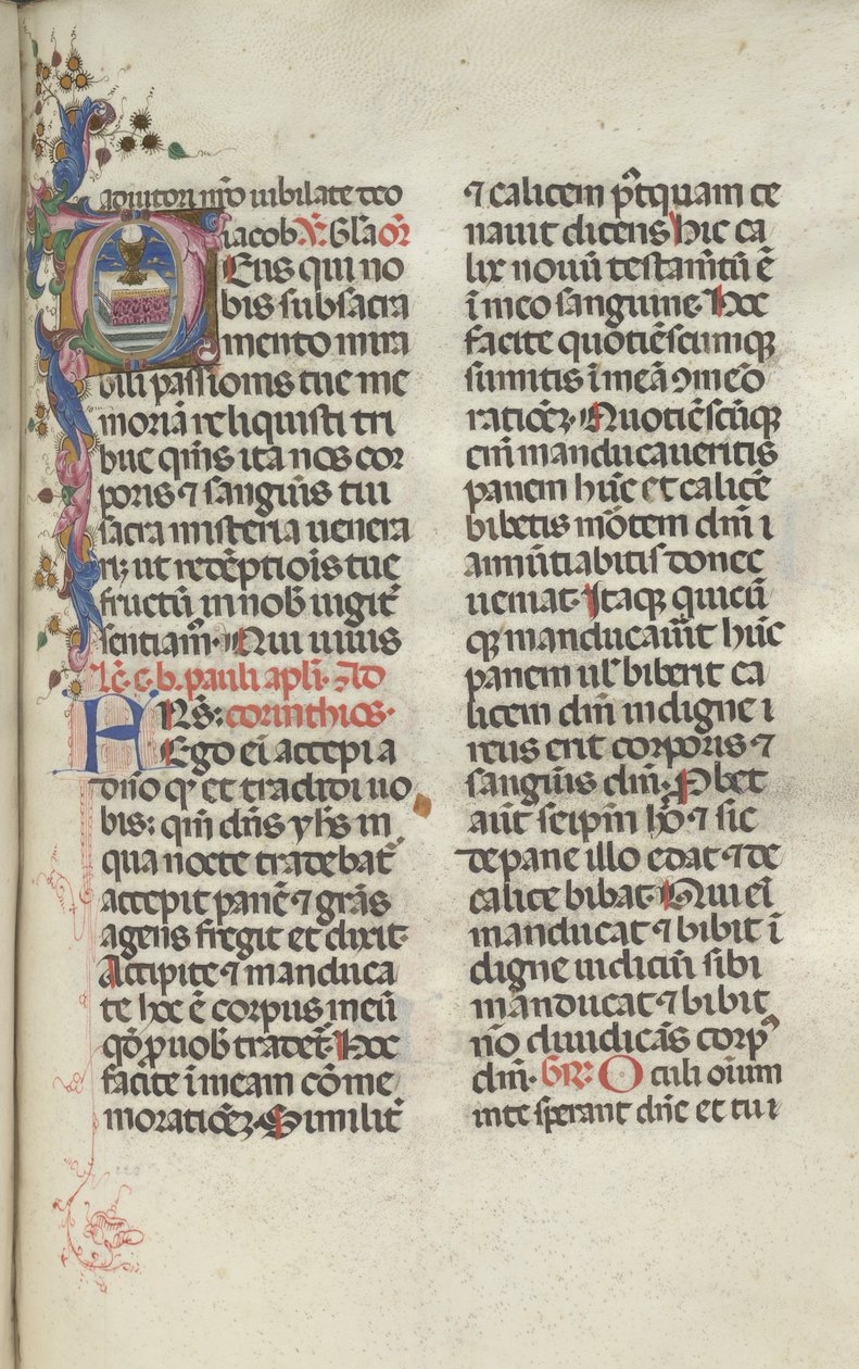 Missale: Fol. 225: Kalk med vært, 1469. af Bartolomeo Caporali