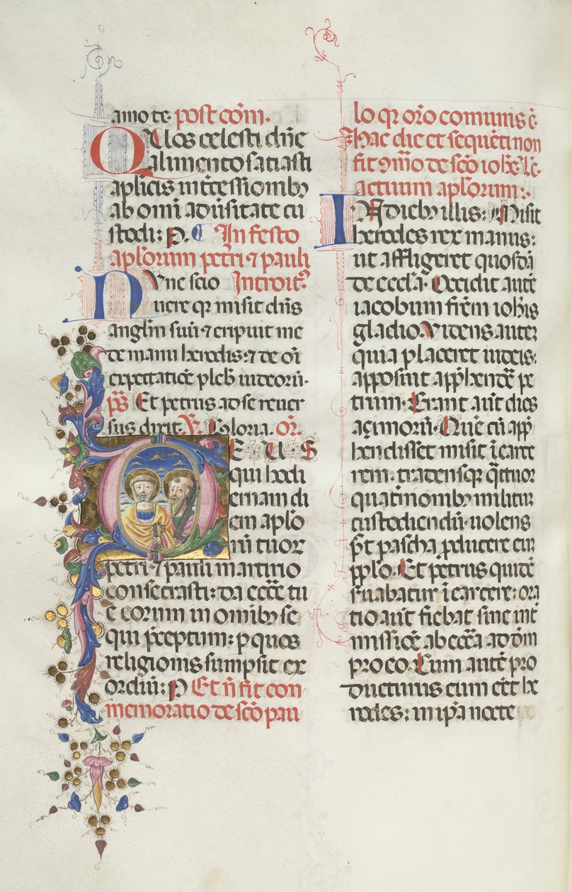 Missale: Fol. 290v: De hellige Peter og Paulus, 1469. af Bartolomeo Caporali