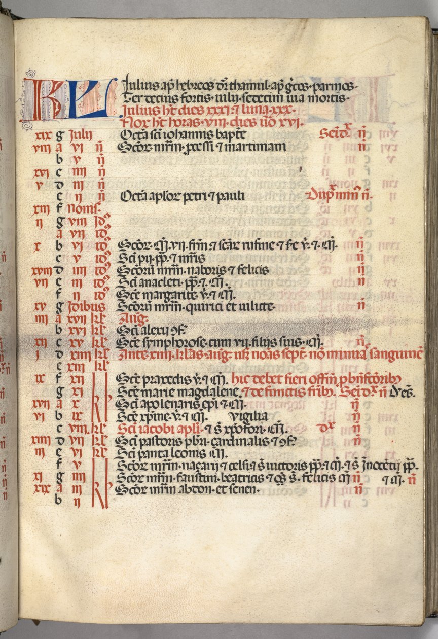 Missale: Efterår. ರ್ರ್: Juli-kalenderside, ೧೪೬೯. af Bartolomeo Caporali