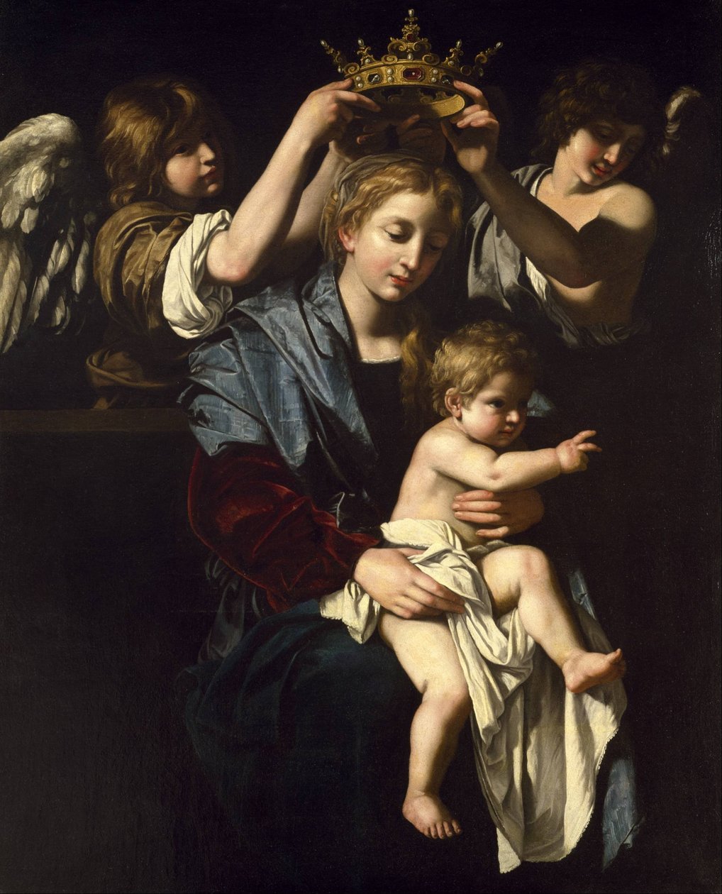 Jomfru og barn med engle af Bartolomeo Cavarozzi
