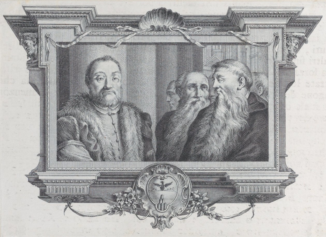 Tre skæggede mænd, den ene i pels, 1756. Skaber: Bartolomeo Crivellari, Gabriel Söderling. af Bartolomeo Crivellari, Gabriel Söderling