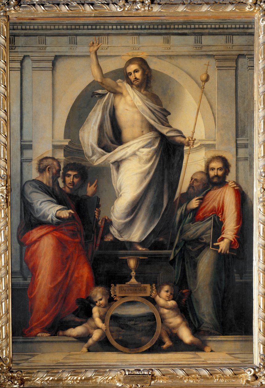 Kristus opstår blandt evangelisterne (Træmaleri af Bartolomeo Fra