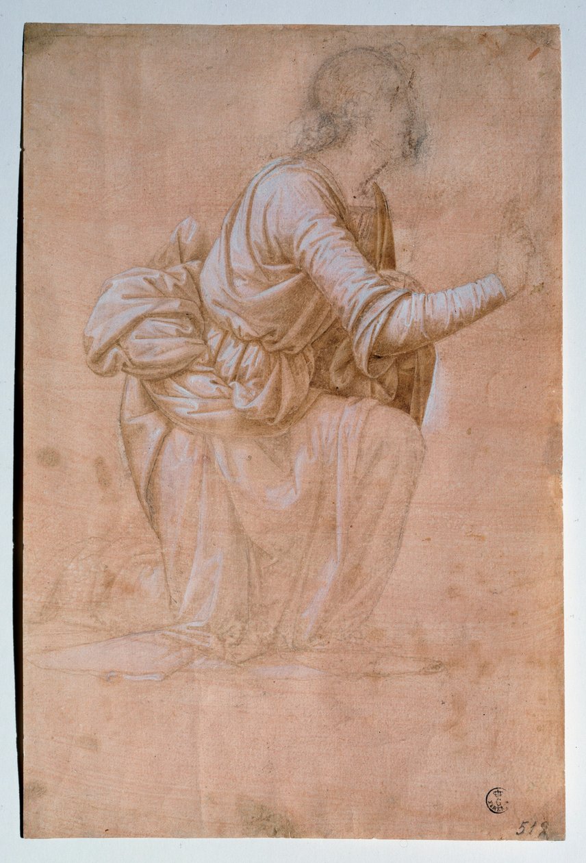 Bebudelsen af ​​Volterra (Bebudelsen af ​​Volterras engel) Tegning af Fra Bartolomeo (Bartolomeo della Porta kaldet) (1472-1517) Uffizi (kontorer) Afdelingen for tryk og tegninger Italien af Bartolomeo Fra