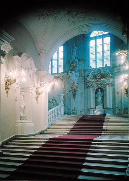 Hovedtrappe fra Jordan Gallery (foto) af Bartolomeo Franceso Rastrelli