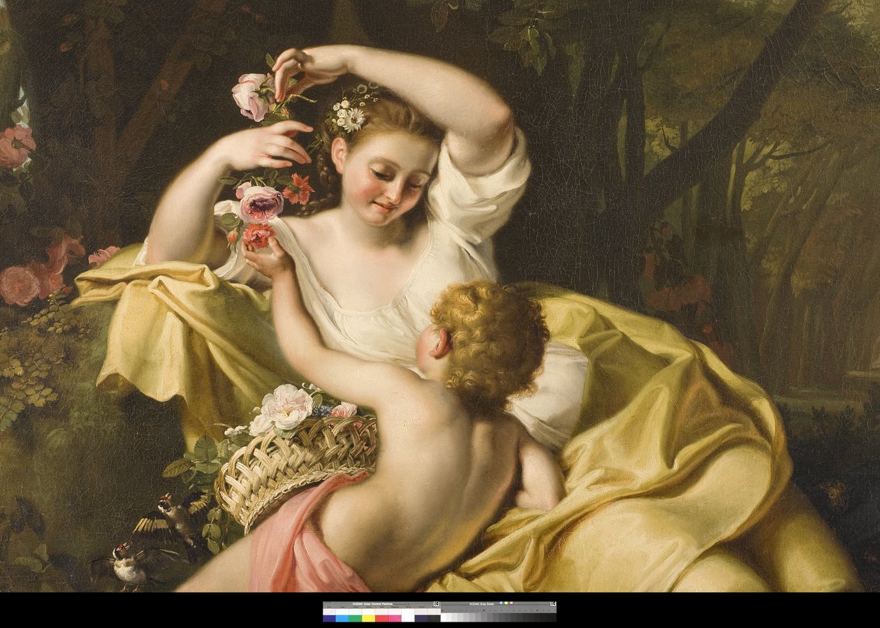 Allegori over foråret, 1705-09 (detalje af 3497528) af Bartolomeo Guidobono