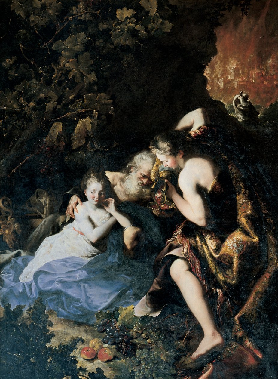 Lot beruset af sine døtre af Bartolomeo Guidobono