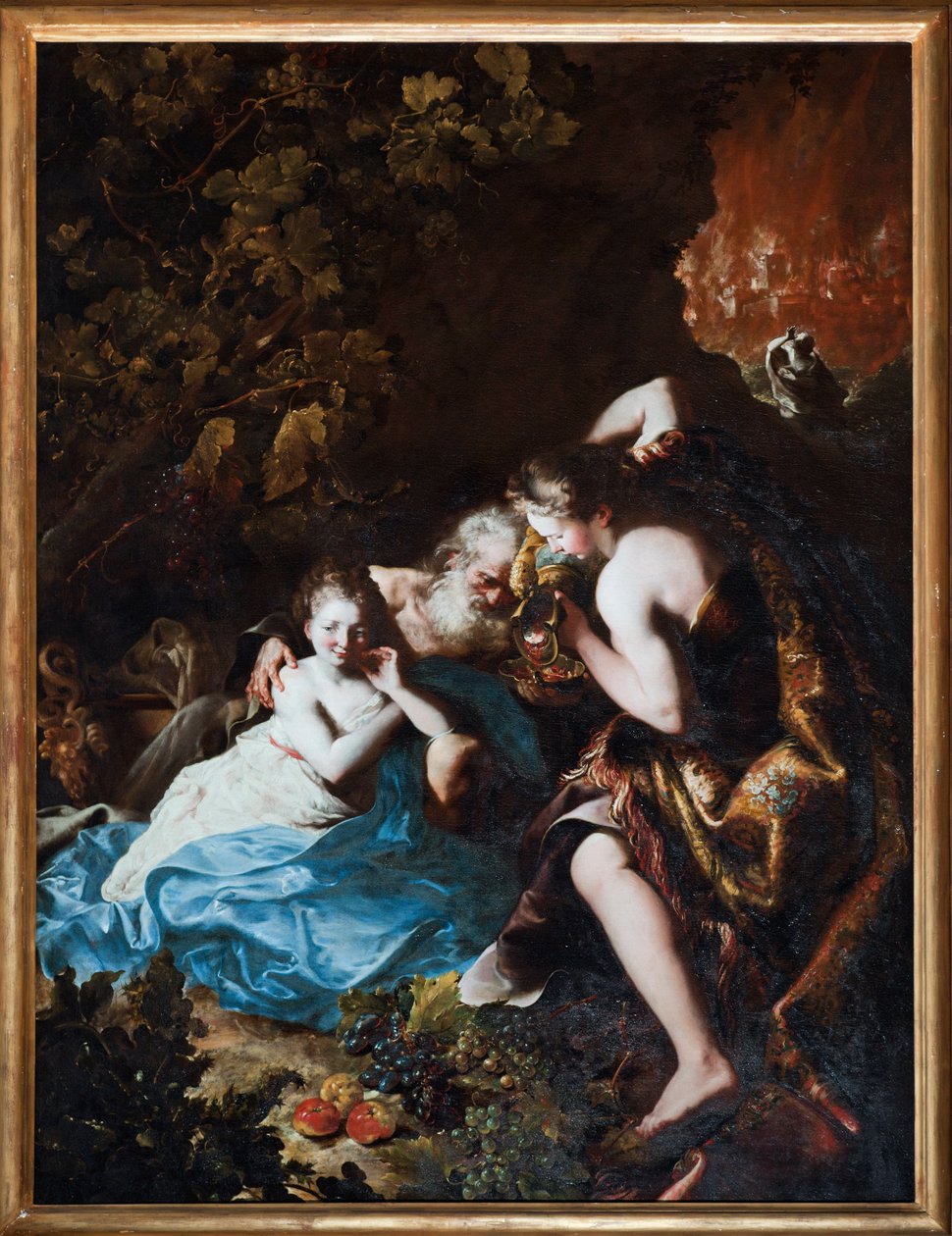 Loth et ses filles (Lot og hans døtre) Maleri af Bartolomeo Guidobono (1654-1709) 1694-1696 Musei di Strada Nuova Genes af Bartolomeo Guidobono