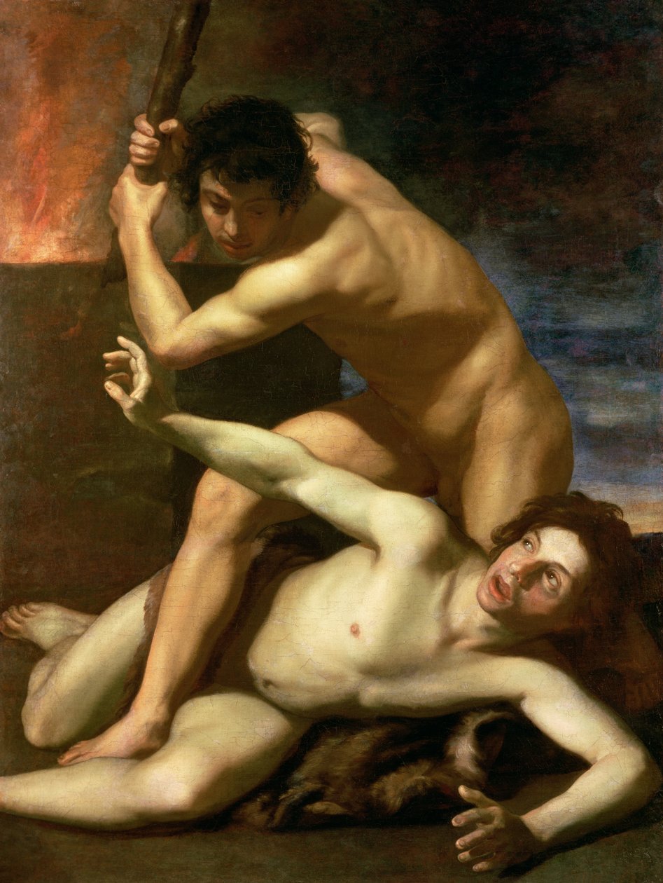 Kain myrder Abel, ca. 1610 (olie på lærred) af Bartolomeo Manfredi