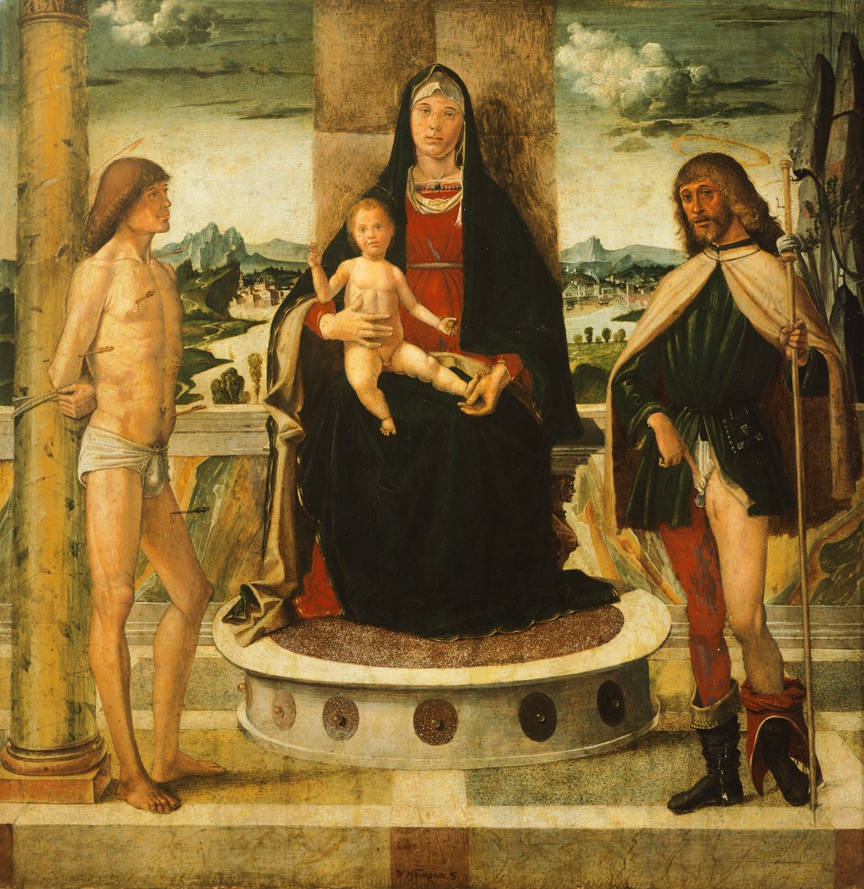 Madonna med barn og hellige, af Bartolomeo Montagna (ca. 1450-1523) af Bartolomeo Montagna