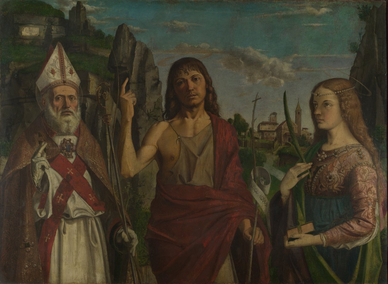 Sankt Zeno, Sankt Johannes Døberen og en kvindelig martyr, ca. 1495 af Bartolomeo Montagna