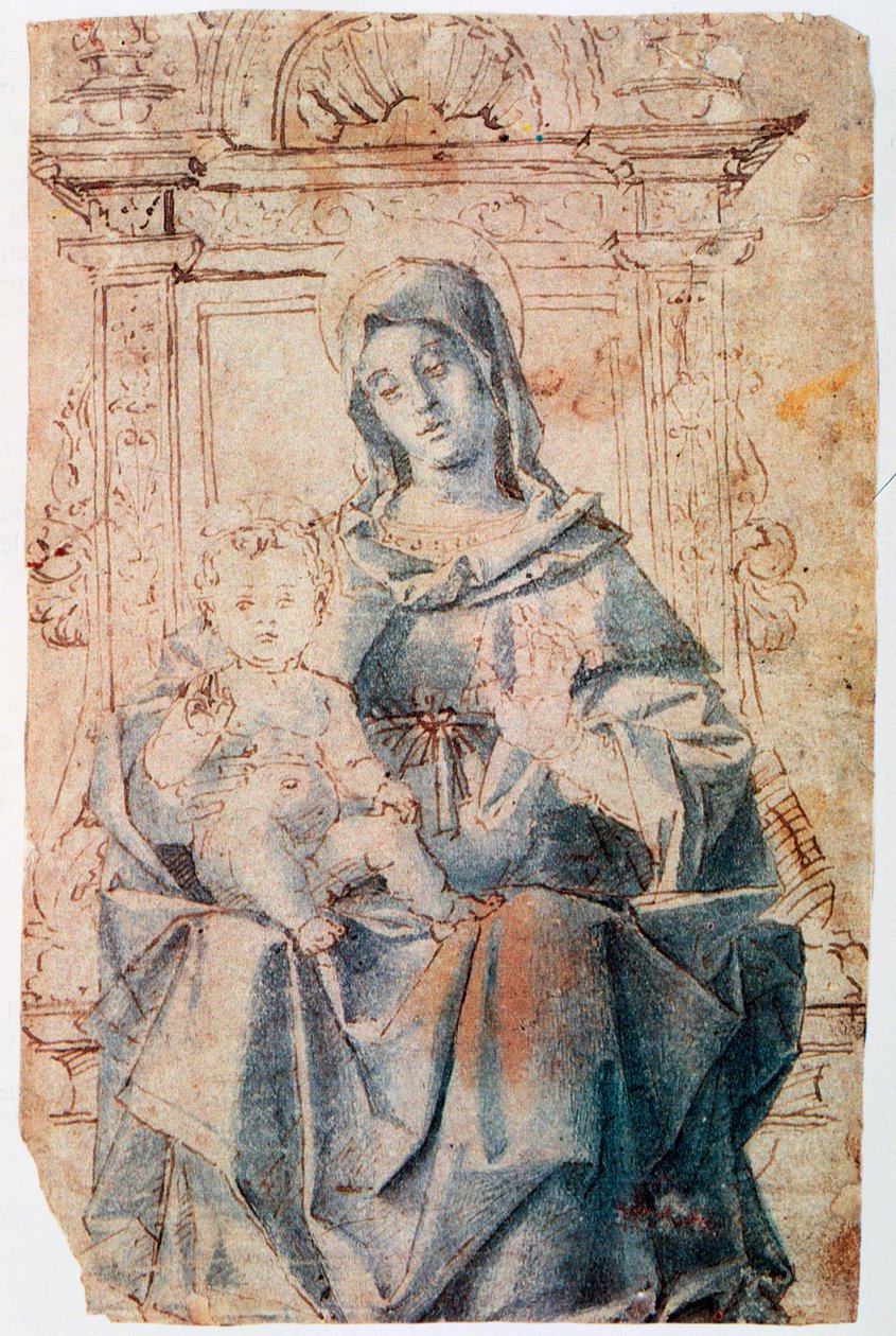 Jomfruen og barnet, c1470-1523 af Bartolomeo Montagna