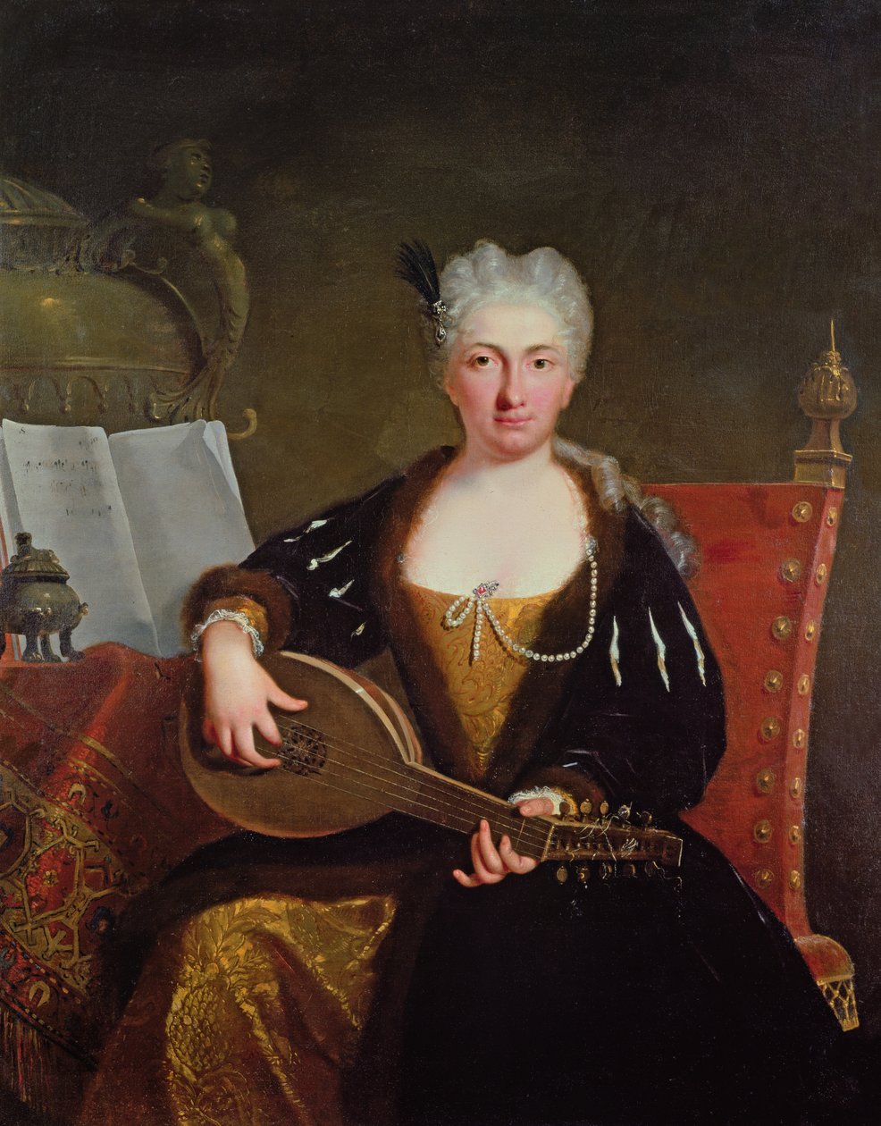 Portræt af Faustina Bordoni, Händels sangerinde, ca. 1830 (olie på lærred) af Bartolomeo Nazari