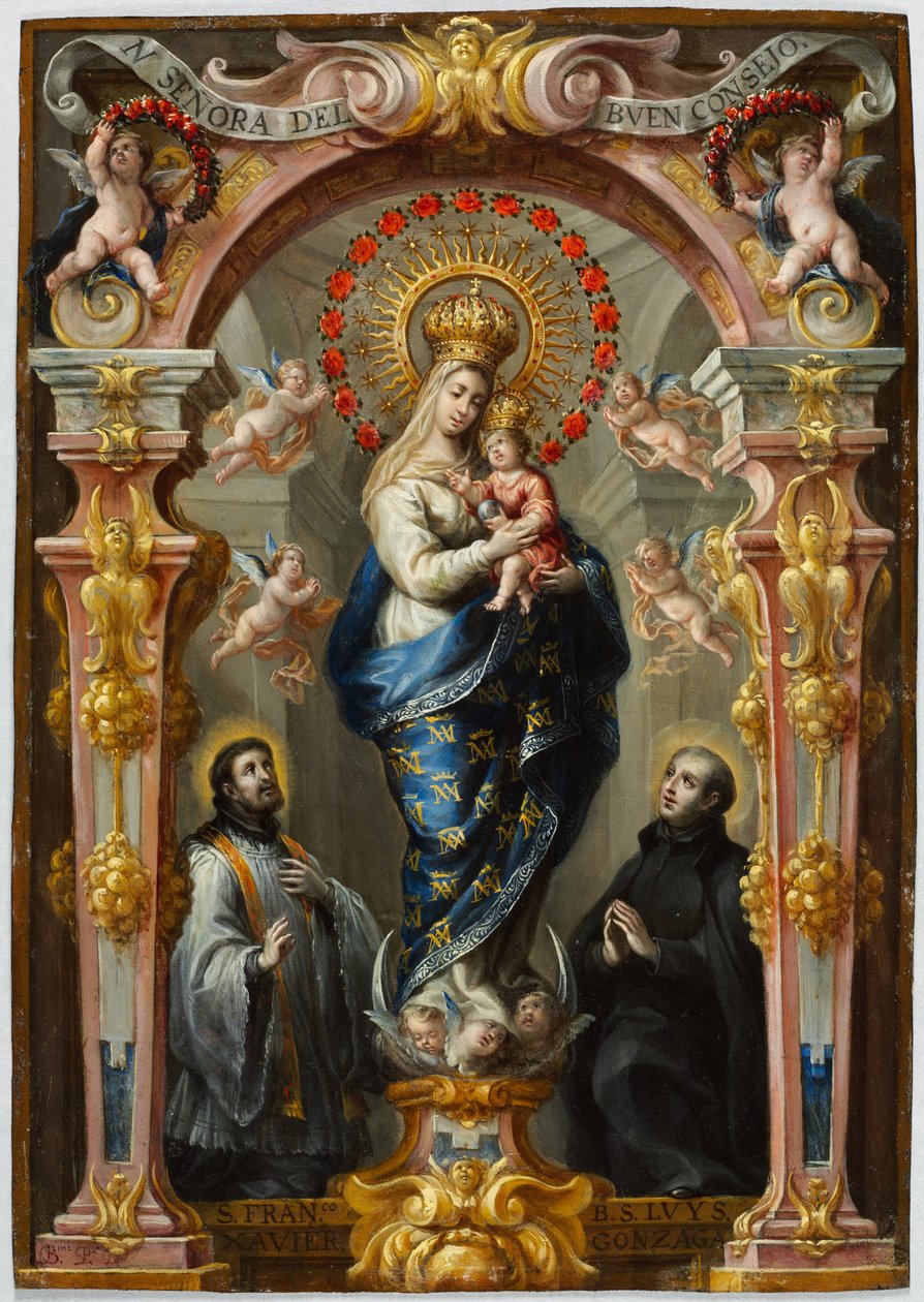 Vor Frue af det gode råd, ca. 1680 (olie på kobber) af Bartolomeo Perez