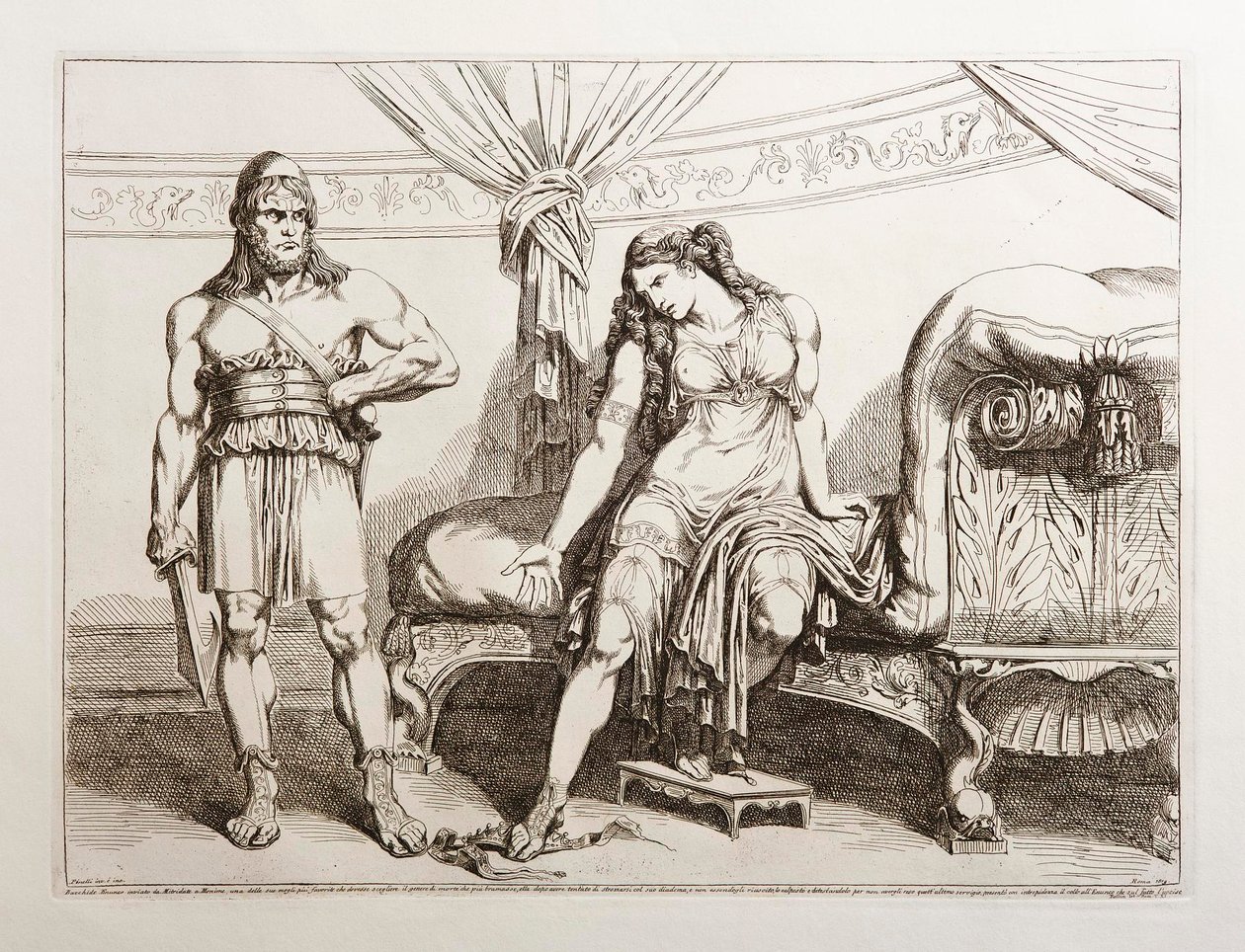 Bacchus sendt til Monime ved Mithridates af Bartolomeo Pinelli