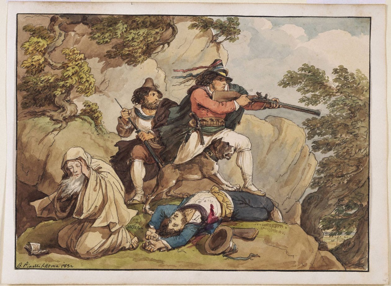 Belejrede røvere af Bartolomeo Pinelli