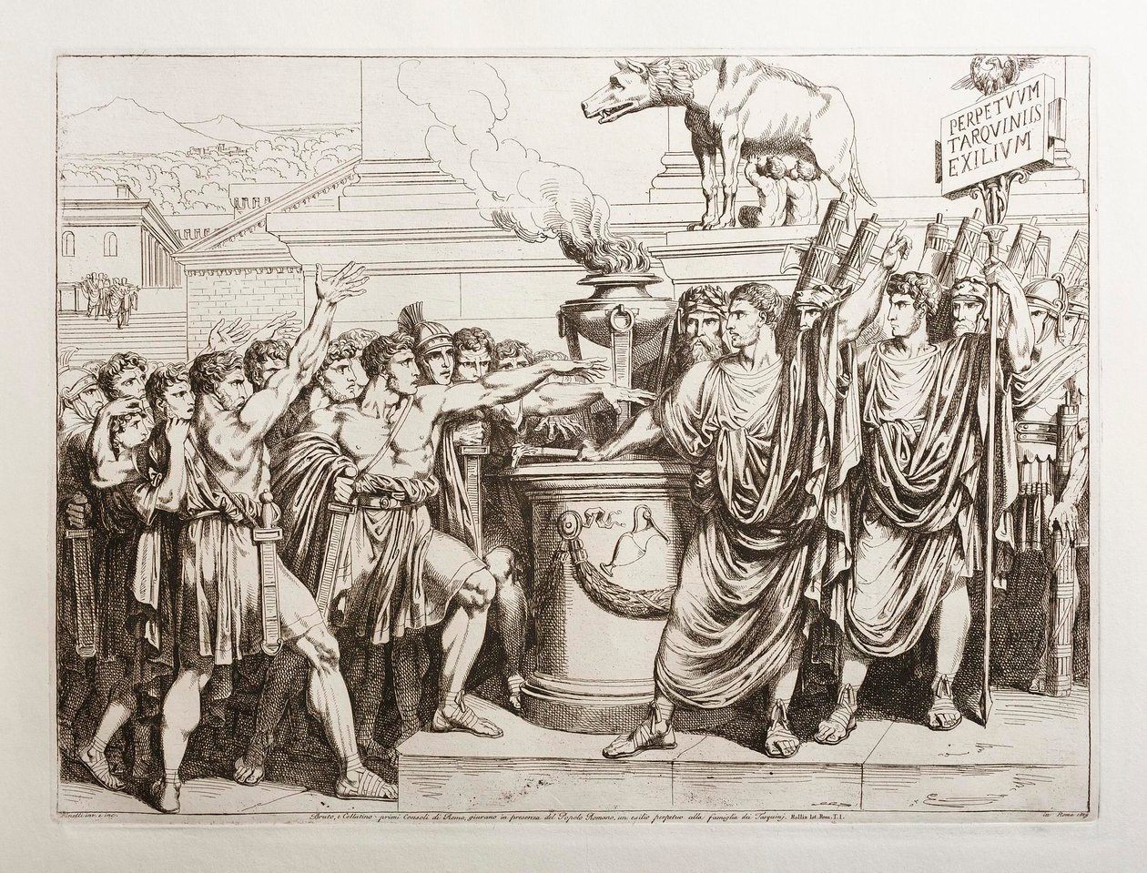Brutus og Collatinus sværger at fordrive Tarquin-familien af Bartolomeo Pinelli