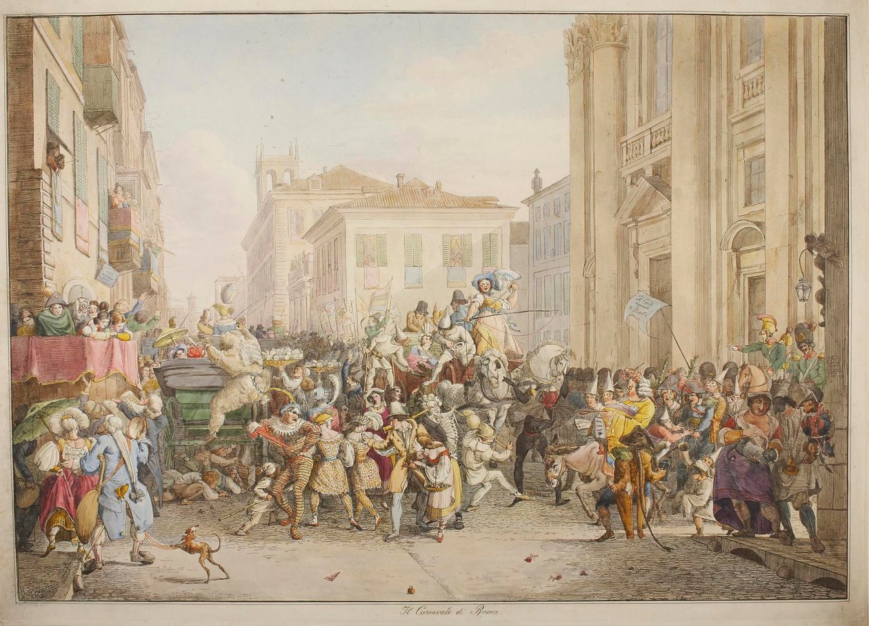Karneval i Rom af Bartolomeo Pinelli