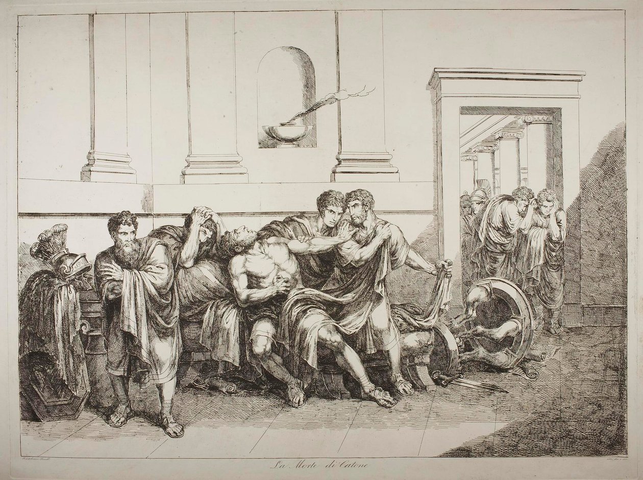 Cato den Yngres død af Bartolomeo Pinelli