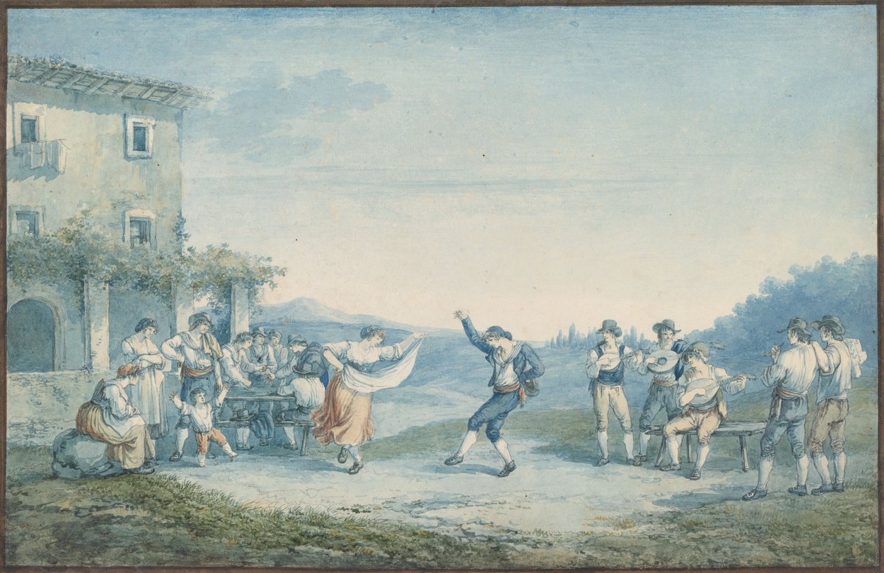 Ramanoernes dans, illustration til Romerske dragter og skikke af Bartolomeo Pinelli