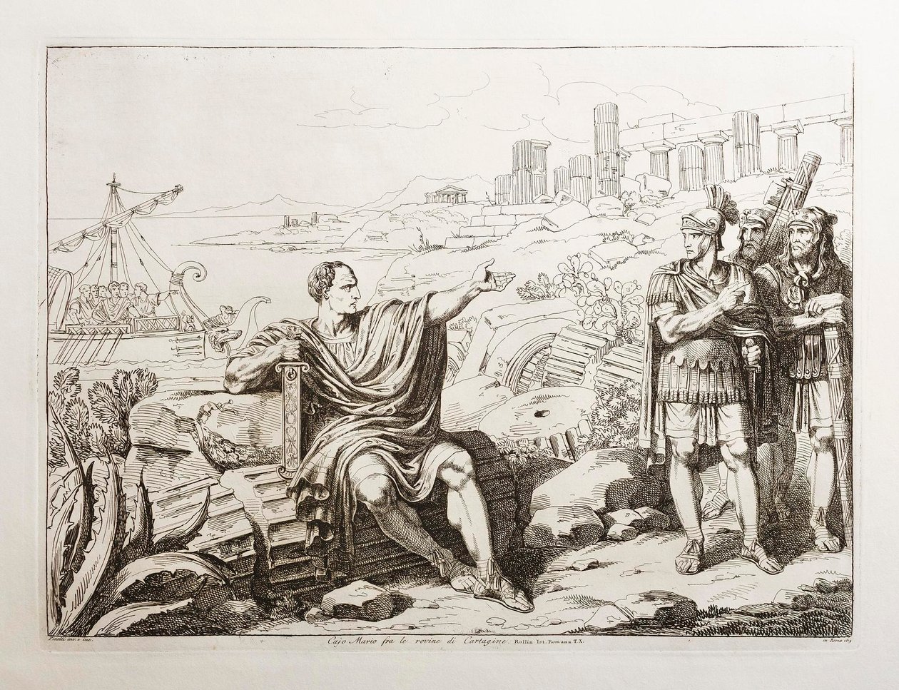 Gaius Marius blandt ruinerne af Karthago af Bartolomeo Pinelli