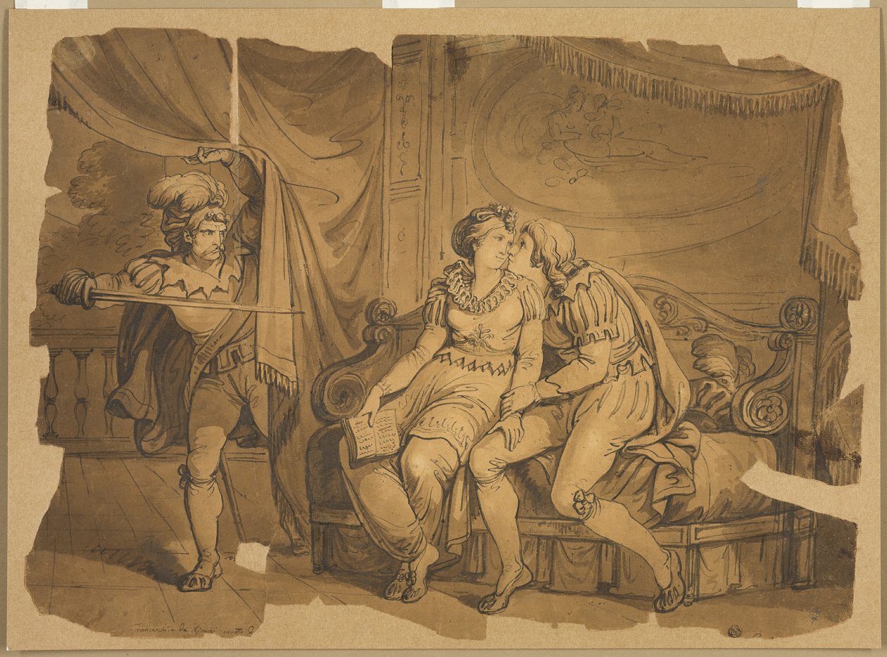 Paolo og Francesca af Bartolomeo Pinelli
