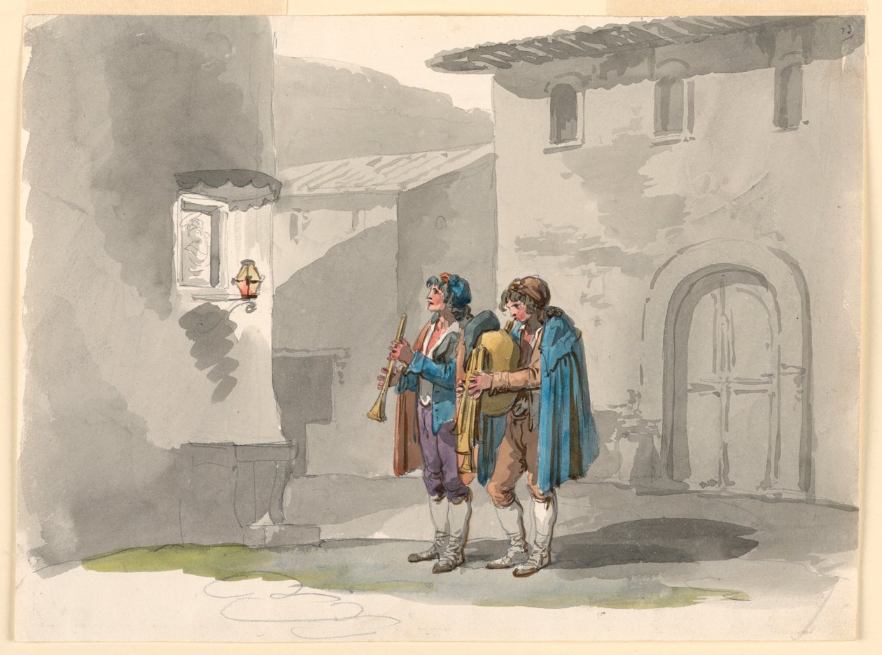 "Pifferari," To Pipers fra Abruzzerne i Rom af Bartolomeo Pinelli