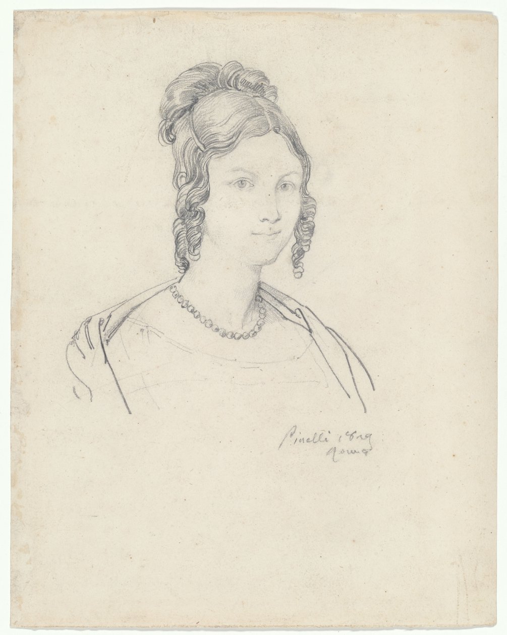 Portræt af en ung kvinde, muligvis prinsesse Barbara Massimo af Bartolomeo Pinelli