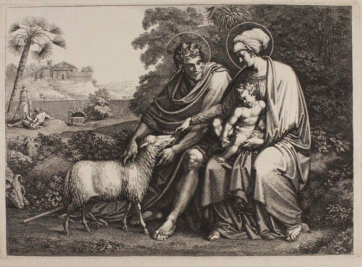 Hvile under flugten til Egypten af Bartolomeo Pinelli